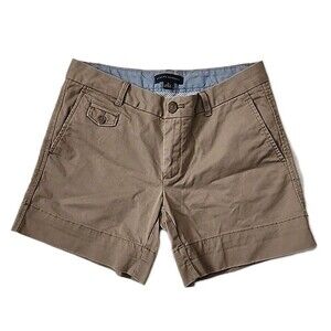 Banana Republic City Chino Shorts Womens 2 Green Low Rise Side Pocket Zip Fly